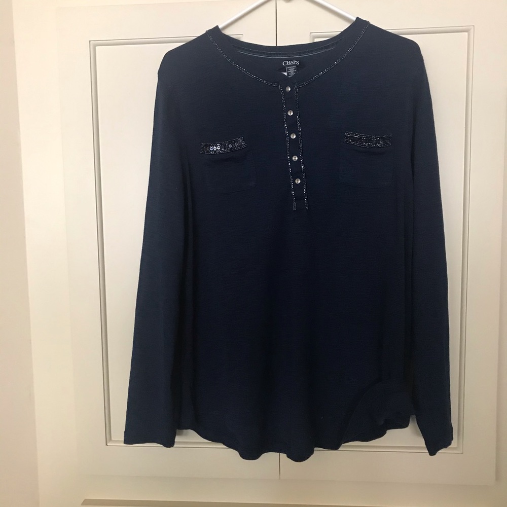 Women’s Top w/long sleeves Sequin & bead trim